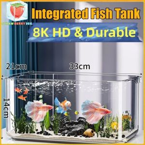 Integrated Fish Tank Clear Plastic Aquarium Desktop Ecological Box High Transparency Durable Guppy