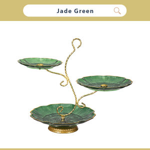 [3 Tier] Kitchenut Luxury Dessert Plate Dulang Kuih Raya Pastry Serving Platter Dulang Kek Wedding Decoration Plate 点心碟架