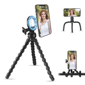 NUBE Flexible Octopus ic Tripod Adjustable 360° Rotation Cell Phone Stand Mini Hands-Free Phone Holder for Magsafe for Photography