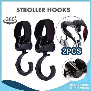 Baby Stroller Hook 360° Rotatable Baby Carrier S Hook Multi-Purpose Stroller Hook Anti-slip Design Withstand 30KG Hanger