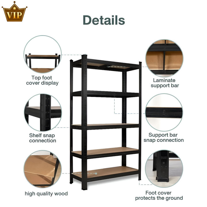 6 Layer Metal Rack Steel Boltless Organizer Shelf Stainless Rack Steel ...