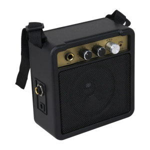 Mini Guitar Amplifier Amp Speaker with 3.5mm & 6.35mm Inputs 1/4 Inch Output Supports Volume Tone Adjustment Overdrive