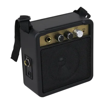 Mini Guitar Amplifier Amp Speaker with 3.5mm & 6.35mm Inputs 1/4 Inch Output Supports Volume Tone Adjustment Overdrive
