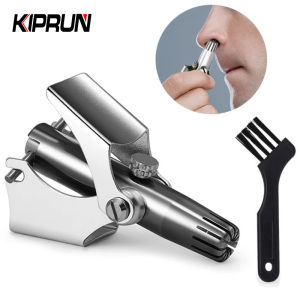 KIPRUN Tông Đơ Cắt Tóc Mũi Thủ Công Tông Đơ Cắt Tóc Mũi Tiện Dụng Rửa Được Bằng Thép Không Gỉ 2 Trong 1 Dụng Cụ Tẩy Lông Kèm Chổi Quét Bụi