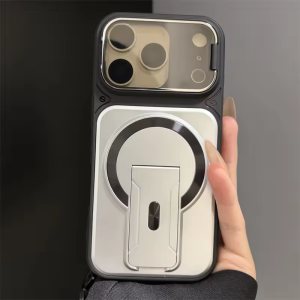 Cool Fold Stand Magnetic Armor Case for iPhone 17 16 15 14 Plus 13 12 11 Pro Max For Magsafe Camera Holder Lens Protection Cover