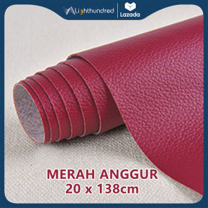 Lighthundred 20x138cm Stiker Kulit Tambal Jok Motor Mobil Sobek Bolong Sticker PU Leather Repair Memperbaiki Menambal Tambalan Kursi Sofa Tas