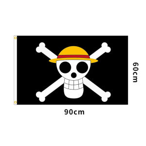 60*90cm One Piece Flag Luffys Straw Hat Pirate Flag for Anime Decoration Flag Banner