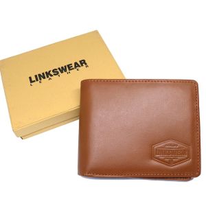 Linkswear Dompet Kulit Asli Model Lipat Dompet Pria Pendek Original Distro Brown