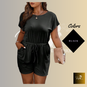 VIOLETA ROMPER SHORT COTTON PLUS SIZE