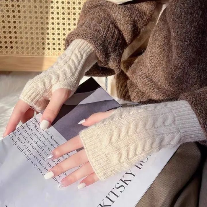 Fingerless Gloves Womens Cosy Gloves Women's Cashmere Ply