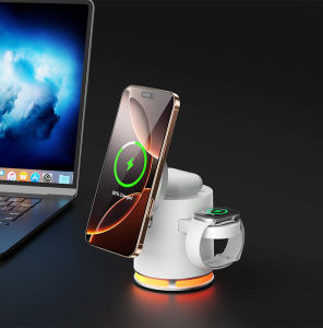4 in 1 Qi2 Wireless Charger with Night Light 15W Max for  iPhone 16 Pro Max  5W for Airpods Fast Charging Holder