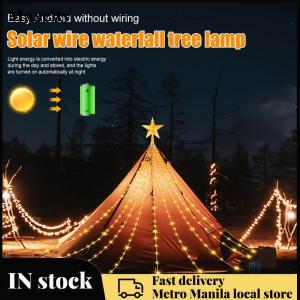 LED Waterfall Tree Lights with Topper Star LED Lights Star String Lights for Yard Party Home Holiday