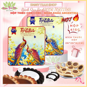 Bánh Quy Bơ Hộp Thiếc Con Công Arcor Tortitas Assorted Biscuits 415gr KÈM TÚI Nhập Khẩu Argentina