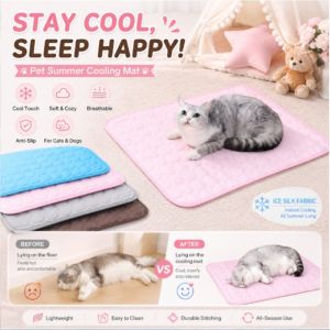 ❄️ Cooling Mat/Ice Silk Dog Mat/Pet Sofa Cushion/Cold Summer Sleeping Pad/Temperature Lowering Bed Mat Breathable For Dogs & Cats/Pet Cooling Blanket  Pet Summer Sofa Mat Cooling Mat