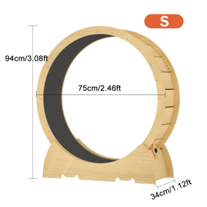 Cat Treadmill Silent Roller Solid Wooden Cat Toys Sturdy Easy to Install Cat Exercise Running Wheel