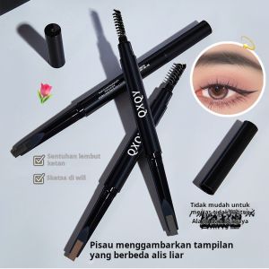 Pensil Alis Tahan Air Tahan Keringat untuk Pemula - Warna Alami Tidak Luntur Desain Dua Ujung dengan Sikat