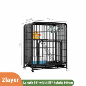 Mobile Cat Cage Large 2 3 Tingkat 4 Level Pets Cages Cat House Indoor Villa with Wheels