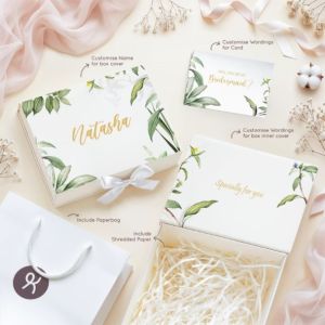 Personalised Customised Gift Box with Card Shredded Paper Mothers Day Birthdays Bridesmaid