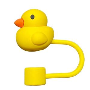 HJKL 10mm Mũ Rơm hình động vật Chống bụi Silicone Đầu ống hút Hoạt hình 3D Nắp ống hút Cốc
