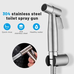 SUS304 Stainless Steel 3 in 1 Toilet Bidet Sprayer Set Handheld Bathroom Bidet Sprayer Set Bathroom Toilet Bidet Spray Gun