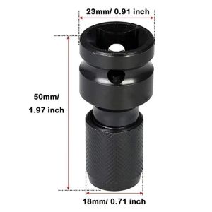 1/2" Square to 1/4" Hex Shank Socket Adapter for Impact Wrench and Ratchet Wrench Quick Release Drill Chuck Converter TOLUS
