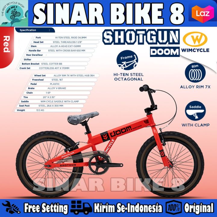 Sepeda Anak Laki BMX WIMCYCLE SHOTGUN DOOM Ukuran 20 Inch Usia