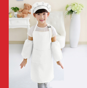 (Ready Stock) Full Kids Apron Set Children Kids Chef Hat Topi Drawing Painting Epron Kitchen Baking Cooking 小孩围裙 Kanak