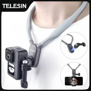 TELESIN Neck Hold Mount Chest Mount for GoPro 13 12 Hero 11 10 9 8 7 Insta360 DJI Osmo Action Silicone Action Camera Accessories  Neck Cell Phone Holder POV/Vlog Selfie Mount Phone Neck Holder for Phones U shape Neck Holder Bracket 泰迅挂脖