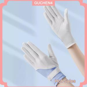 GUCHEN4🎀 1 cặp chống nắng găng tay Một kích thước Kem chống nắng thoáng khí chống UV làm mát Vải trượt găng tay cho đi xe đạp ngoài trời lái xe
