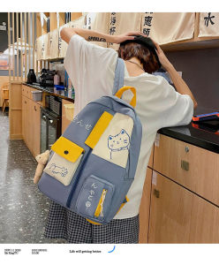 Tas Ransel Wanita Import Korea Remaja Kekinian Nancy School Backpack Trendy Import Tas Sekolah Perempuan -SKB9F