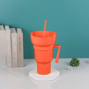 BW-C1114 Stadium Tumblr Cup dengan Wadah Makanan 2IN1 Snack Mug With Drink Cup Gelas Plastik Travel
