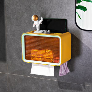 [SG] Waterproof Wall Mounted Tissue Box Toilet Paper Holder Tray Roll Holder w/ Shelf Drawer Bathroom Kitchen Paper Box