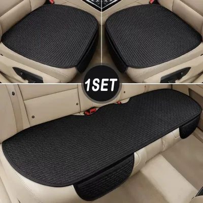 HOTOP Premium Car Seat Cover Cushion Universal Flax Non-Slip Washable Cushion Set Car Front Back Seat Protector Covers Kusyen Kereta Car Interior Accessories
