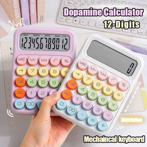 Korean Dopamine Color Calculator High Beauty 12 Digits Big Button Calculator for School&Office