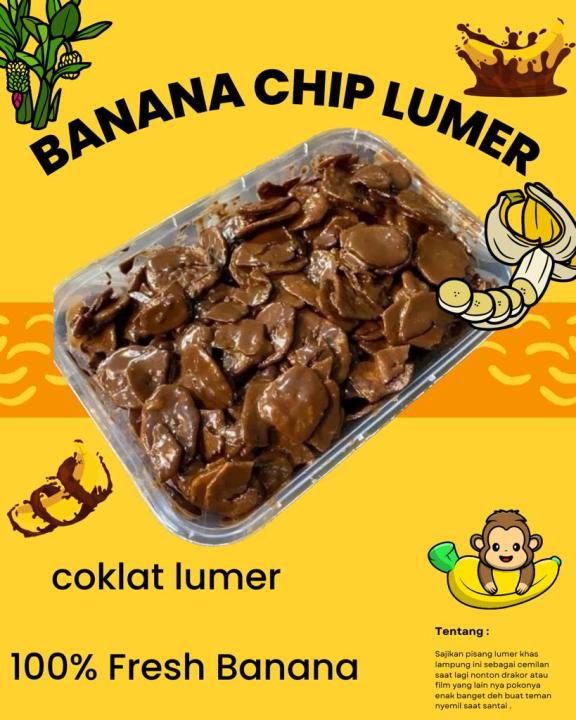 Camilan Keripik Pisang Coklat Lumer Khas Lampung 500 Ml Keripik Pisang