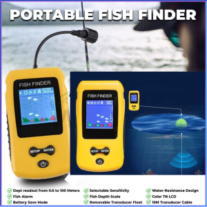 PENGIRIMAN CEPAT Alat Pelacak Ikan Sonar Fish Finder Cable 4x4 Inch Display 100M TL8 / alat pelacak ikan di laut sungai / gps untuk mencari ikan pelacak di laut sungai murah pendeteksi / alat pendeteksi ikan dalam laut air tawar sonar pencari