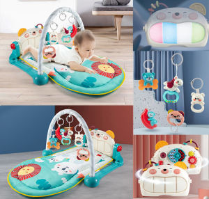 Smart Kiddy Shop เปียโน เพลยิม Piano Play gym พื้นที่กิจกรรม เบาะรองนอน ของเล่นเสริมพัฒนาการ มีเสียงดนตรี ลูกเล่นเปียโน 2 ด้าน : Blue-Green พร้อมรีโมท