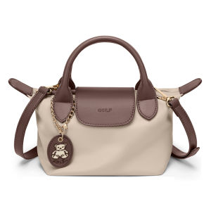 GOLF QUALITY Casual Versatile Womens Crossbody Bag Handbag Fashionable Single Shoulder Bag New Style Small Handbag Mini Nylon Tote Bag Apricot Black