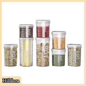 [Hilldora] Kitchen Grains Sealed Container Transparent Snack Storage Container Anti-Moisture Cereals And Grains Sealed Storage Barrel Box