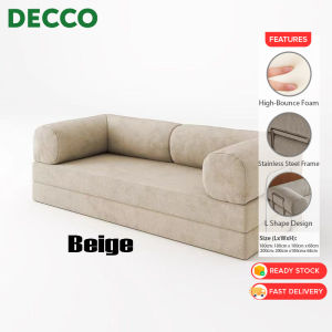DECCO 180cm/200cm Compression Foldable Sofa Bed Recliner Sponge Living Room Apartment Lazy Cofa Bed Katil Sofa Lipat - Fulfilled by DECCO SHOP