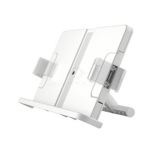 FANTASY T MALL Fantasy UP BG-1B Multifunctional Desktop Reading Stand With Paper Book Holder Width Height Adjustable Foldable For Apple and tablet Devices and Books Comfortable and Easy Use Stand With Page Holder Clips For Upright Sitting Posture