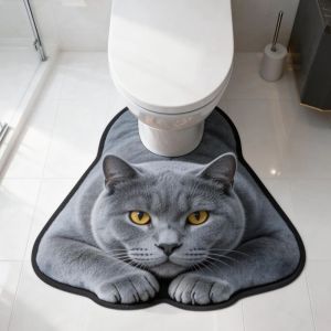 LUMINOU Diatomaceous Earth Lifelike Animal Toilet Floor Mat Non-slip 40×50CM 50×60CM Toilet Rug Washable Toilet Floor Mat Bathroom Decor