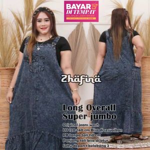 Overall Jeans Jumbo 4XL LD 130cm Jumpsuit Jumbo Polos Rempel Dore Overall Rok Big Size Murah