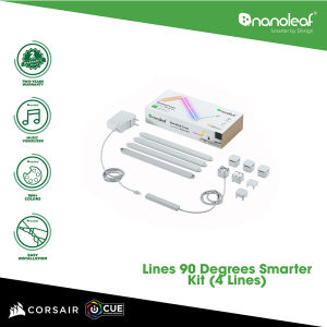 Nanoleaf Light Lines 90 Degree Intelligent LED Light Bars 16 Million Colors and Light Animations Synchronise Lights with the Screen Rhythmic Music Visualiser - NL59K02-4SN00