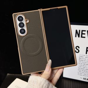 Carbon Fiber Texture Hard Phone Case For Samsung Galaxy Z Fold 8 7 6 5 4 Series Shockproof Anti‑Slip Matte Protective Cover Slim Foldable Casing