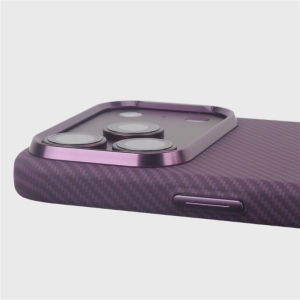 Ultra Thin Matte Carbon Fiber Case For iPhone 18Pro 17Pro 16 18Pro Max Alloy Lens Frame Hard PC Cover for Magsafe