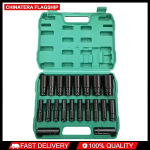 Professional Grade 1/2 Inch Electric Wrench Socket Set with Long Impact Sockets for Heavy Duty Tasks Hex Impact Set