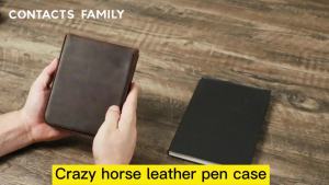 CONTACTS FAMILY Handmade Fountain Pen Case Genuine Leather Holder Pencil Pouch Retro Pen Organizer School Office Men Women2026