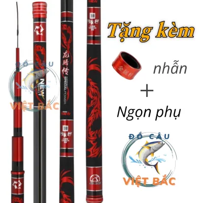 Cần câu tay Xích Long 6H chuyên câu đơn câu đài đánh tự nhiên tặng kèm nhẫn và ngọn phụ cao cấp Đồ Câu Việt Bắc