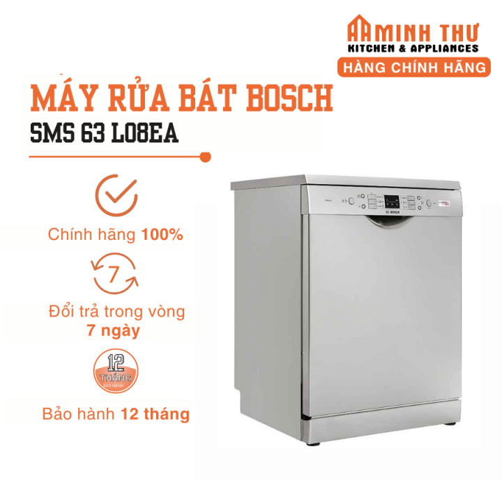 MÁY RỬA BÁT BOSCH SMS 63 L08EA - 11.8L, 1020W BẢO HÀNH 2 NĂM, NHẬP KHẨU ...